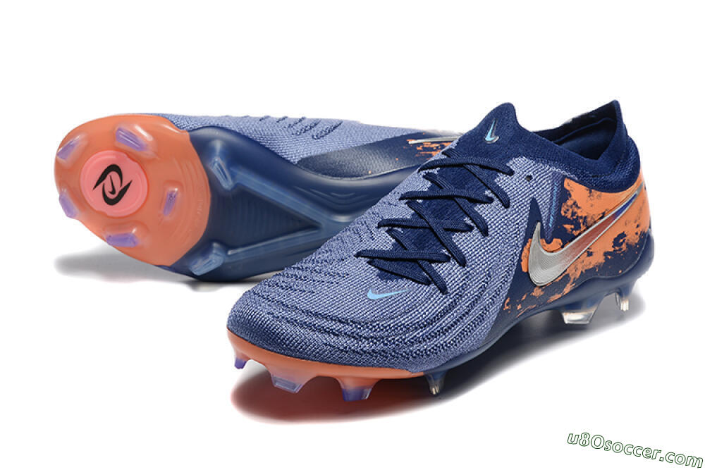Nike Phantom Luna Elite FG Firm Ground Soccer Cleats - Blue/Orange/Silver 3