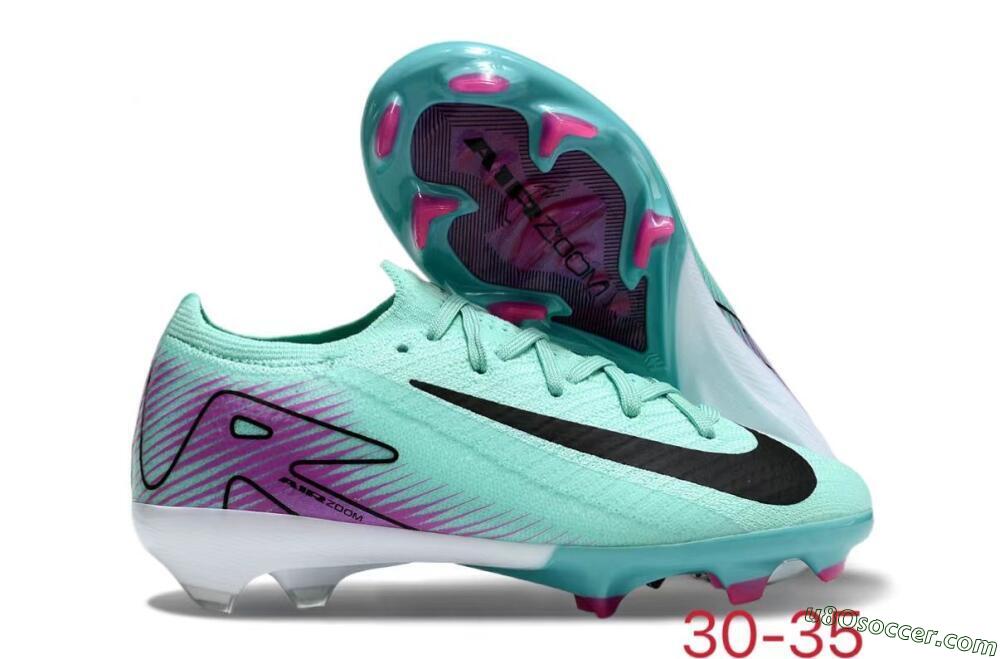 Kids Nike Air Zoom Mercurial Vapor 16 Elite FG Firm Ground Soccer Cleats - Jade/Purple/Black/White 1