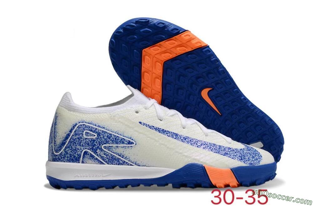 Kids Nike Air Zoom Mercurial Vapor 16 Elite TF Artificial Turf Soccer Shoes - Beige/Blue/White 1