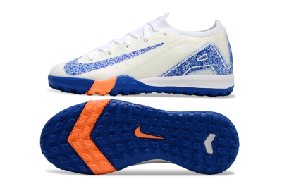 Kids Nike Air Zoom Mercurial Vapor 16 Elite TF Artificial Turf Soccer Shoes - Beige/Blue/White