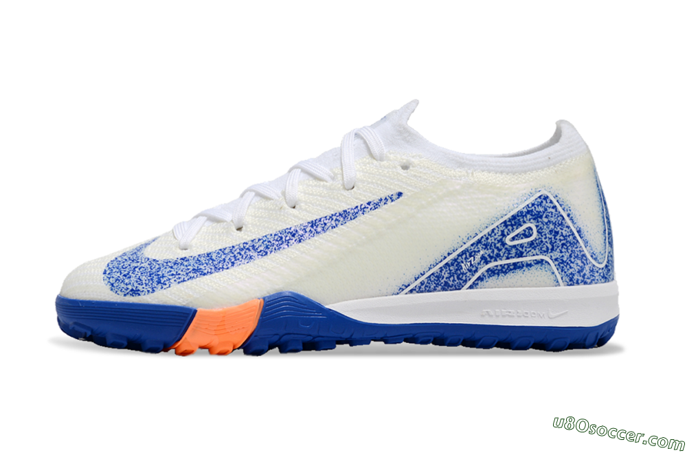 Kids Nike Air Zoom Mercurial Vapor 16 Elite TF Artificial Turf Soccer Shoes - Beige/Blue/White 2