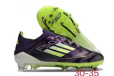 Kids Adidas F50 Elite FG Firm Ground Soccer Cleats - Purple/Yellow/White