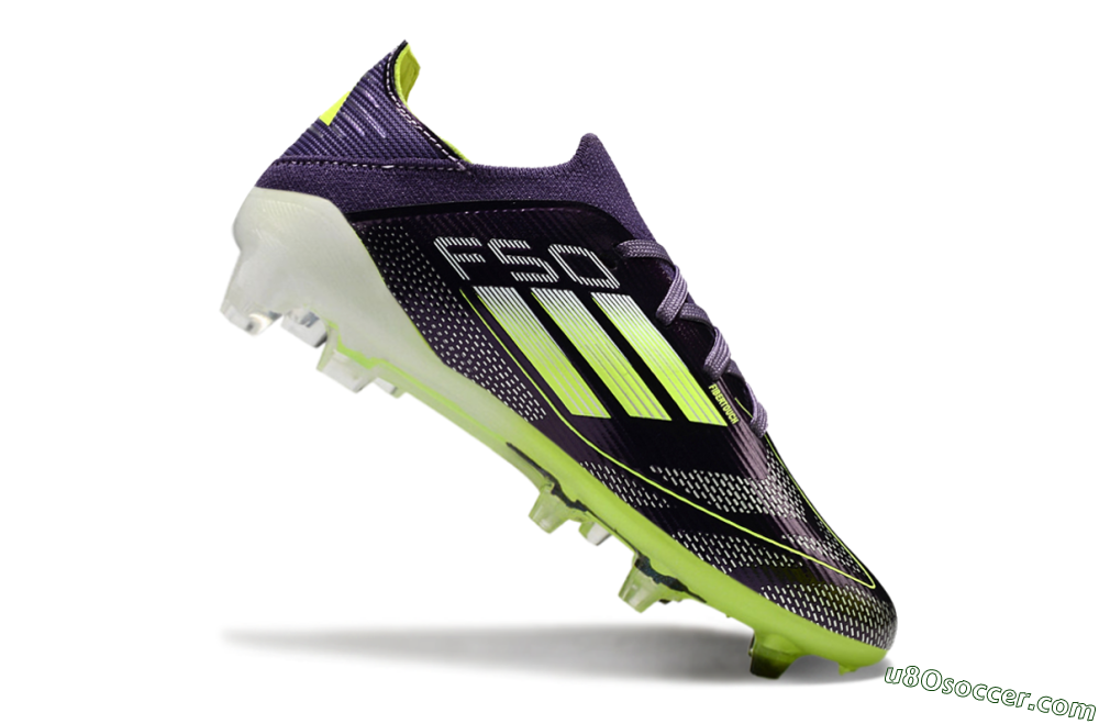 Kids Adidas F50 Elite FG Firm Ground Soccer Cleats - Purple/Yellow/White 4