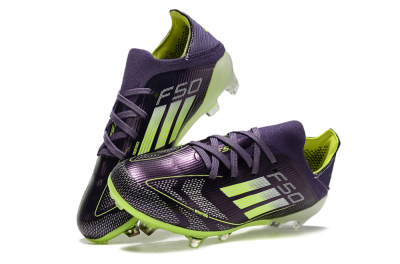 Kids Adidas F50 Elite FG Firm Ground Soccer Cleats - Purple/Yellow/White