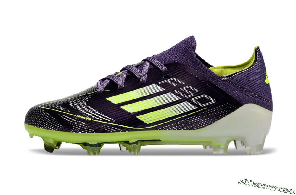 Kids Adidas F50 Elite FG Firm Ground Soccer Cleats - Purple/Yellow/White 2