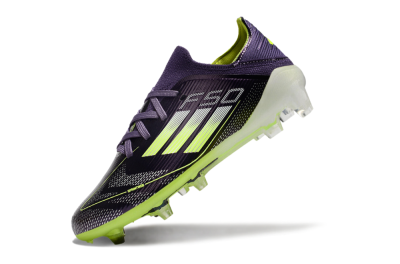 Kids Adidas F50 Elite FG Firm Ground Soccer Cleats - Purple/Yellow/White