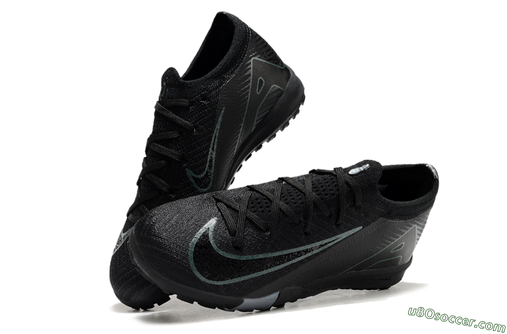 Kids Nike Air Zoom Mercurial Vapor 16 Elite TF Artificial Turf Soccer Shoes - Black/Green/Silver 3