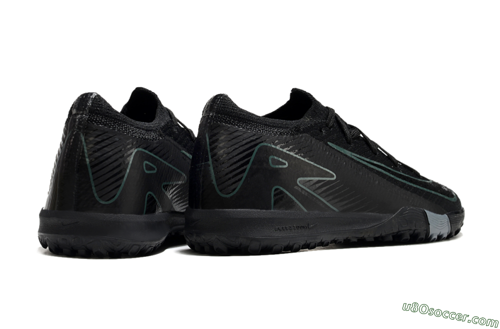 Kids Nike Air Zoom Mercurial Vapor 16 Elite TF Artificial Turf Soccer Shoes - Black/Green/Silver 6