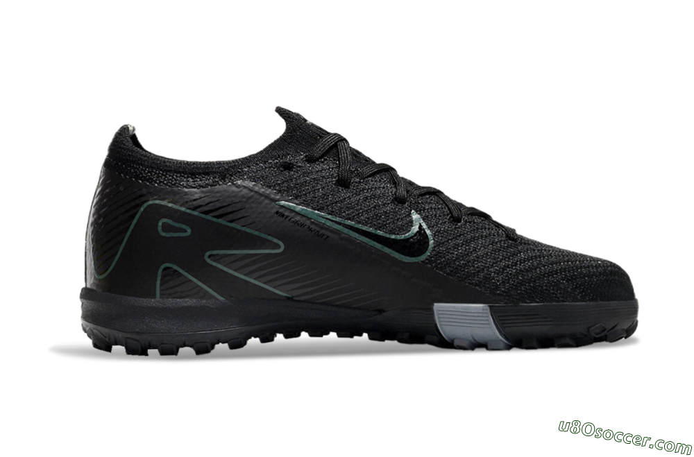 Kids Nike Air Zoom Mercurial Vapor 16 Elite TF Artificial Turf Soccer Shoes - Black/Green/Silver 7