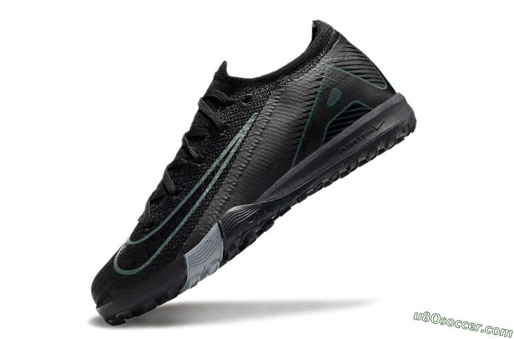 Kids Nike Air Zoom Mercurial Vapor 16 Elite TF Artificial Turf Soccer Shoes - Black/Green/Silver 5