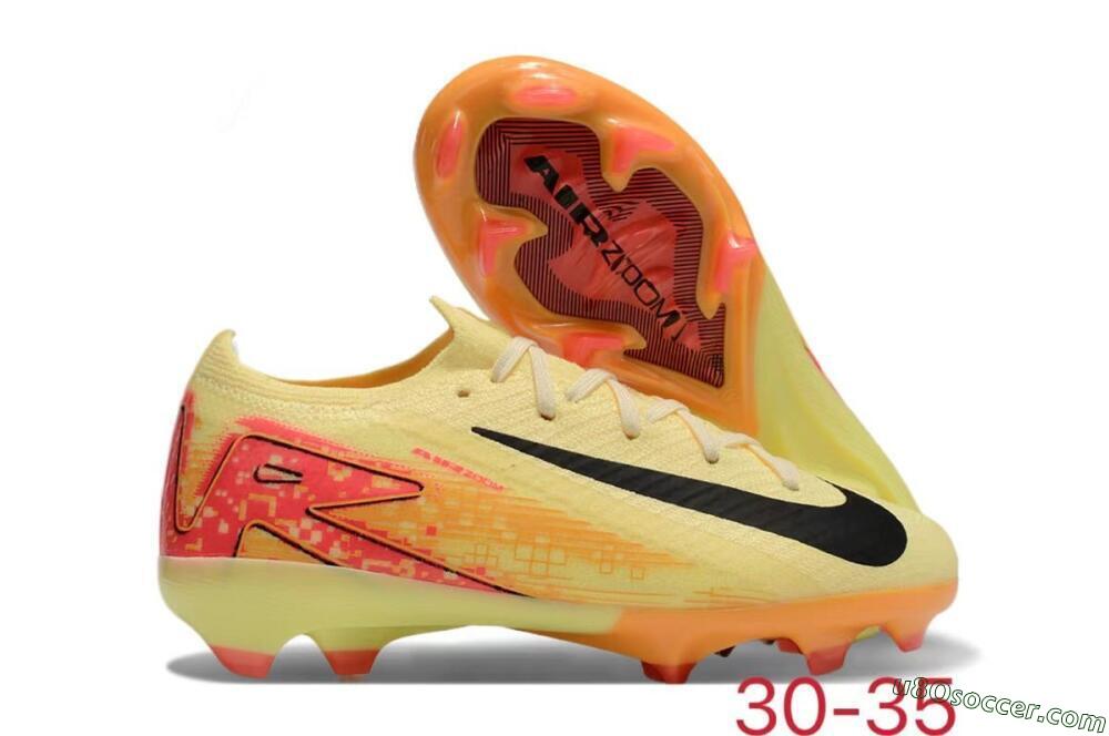Kids Nike Air Zoom Mercurial Vapor 16 Elite FG Firm Ground Soccer Cleats - Yellow/Red/Black 1