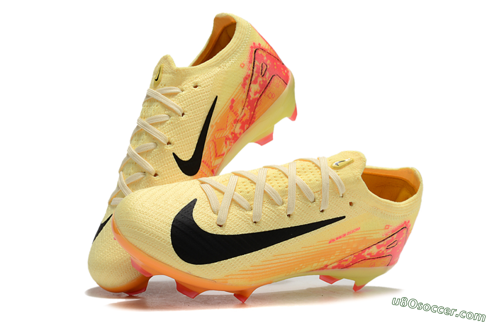 Kids Nike Air Zoom Mercurial Vapor 16 Elite FG Firm Ground Soccer Cleats - Yellow/Red/Black 3