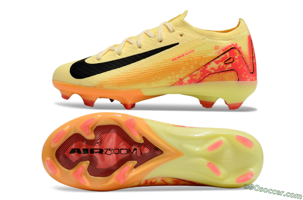 Kids Nike Air Zoom Mercurial Vapor 16 Elite FG Firm Ground Soccer Cleats - Yellow/Red/Black 0