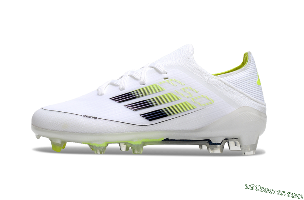 Kids Adidas F50 Elite FG Firm Ground Soccer Cleats - White/Blue/Yellow 2