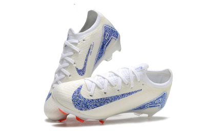 Kids Nike Air Zoom Mercurial Vapor 16 Elite FG Firm Ground Soccer Cleats - Beige/Blue/White