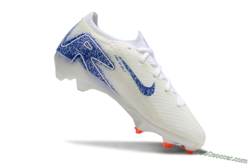 Kids Nike Air Zoom Mercurial Vapor 16 Elite FG Firm Ground Soccer Cleats - Beige/Blue/White 4