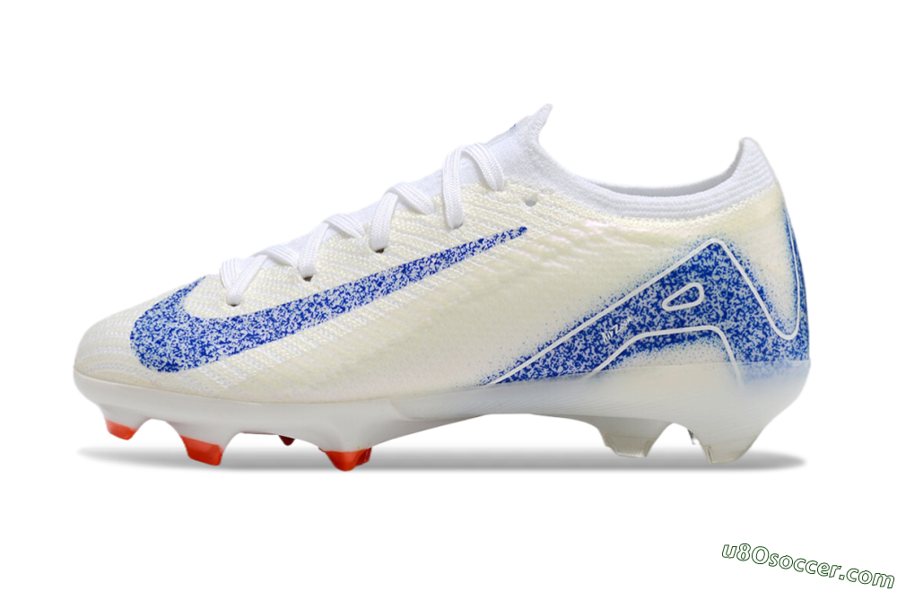 Kids Nike Air Zoom Mercurial Vapor 16 Elite FG Firm Ground Soccer Cleats - Beige/Blue/White 2