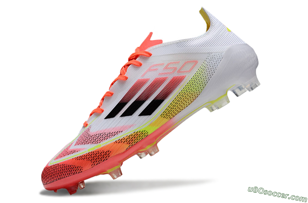Adidas F50 Elite FG Firm Ground Soccer Cleats - White/Red/Yellow 5