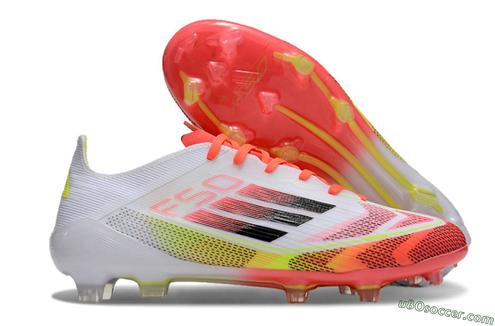 Adidas F50 Elite FG Firm Ground Soccer Cleats - White/Red/Yellow 1