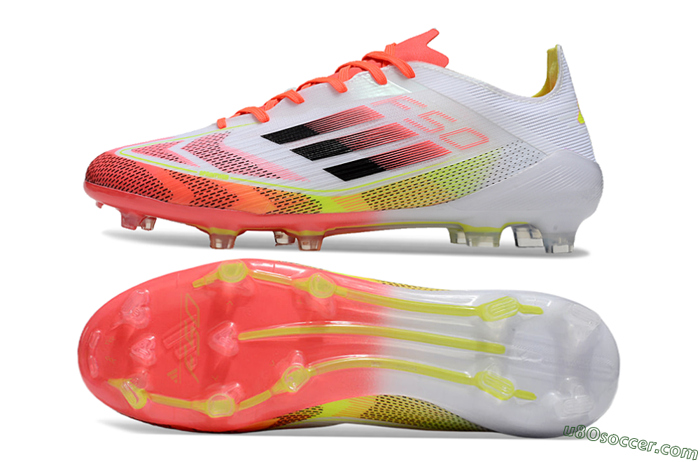 Adidas F50 Elite FG Firm Ground Soccer Cleats - White/Red/Yellow 0