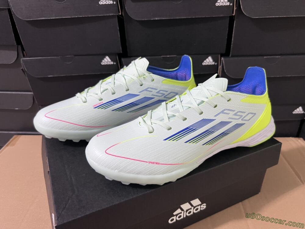 Adidas F50 Elite TF Artificial Turf Soccer Shoes - Jade/Blue/Yellow