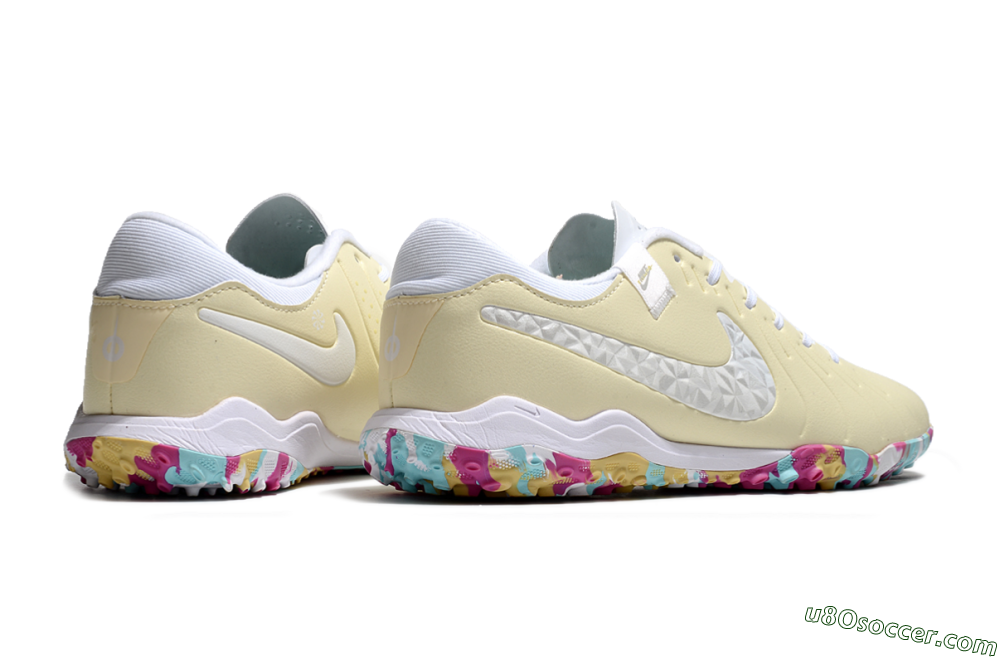 Nike Tiempo Legend 10 Pro TF Artificial Turf Soccer Shoes - Beige/White/Rainbow 6