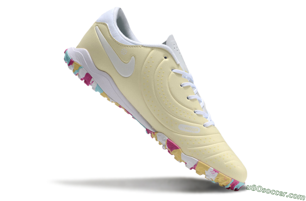 Nike Tiempo Legend 10 Pro TF Artificial Turf Soccer Shoes - Beige/White/Rainbow 4