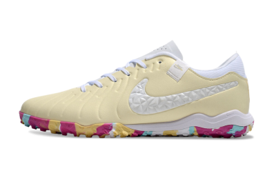 Nike Tiempo Legend 10 Pro TF Artificial Turf Soccer Shoes - Beige/White/Rainbow