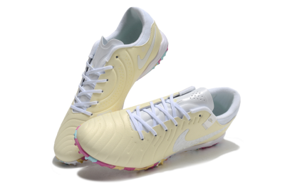 Nike Tiempo Legend 10 Pro TF Artificial Turf Soccer Shoes - Beige/White/Rainbow
