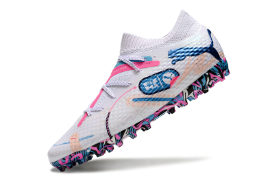 Puma Future Ultimate MG Multi Ground Soccer Cleats - White/Blue/Pink