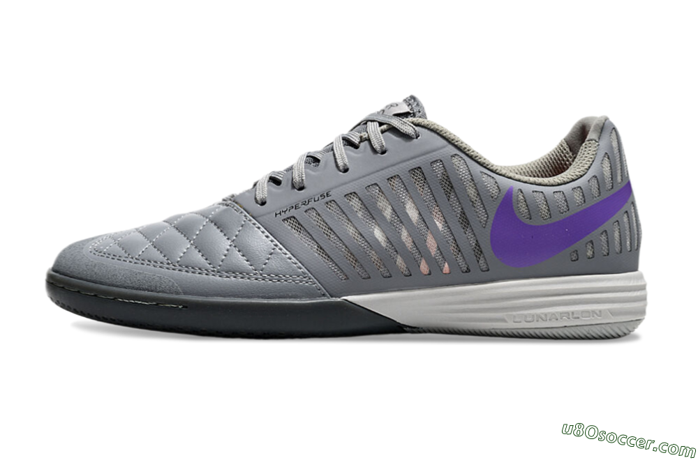 Nike Lunar Gato 2 IC Indoor & Futsal Soccer Shoes - Grey/Purple/White 2