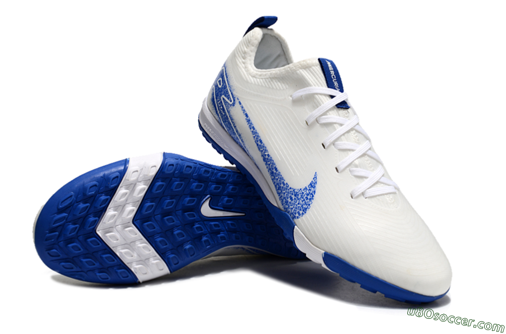 Nike Air Zoom Mercurial Vapor 16 Pro TF Artificial Turf Soccer Shoes - White/Blue 4