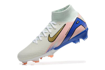 Nike Air Zoom Mercurial Superfly 10 Elite FG Firm Ground Soccer Cleats - White/Gold/Blue/Pink