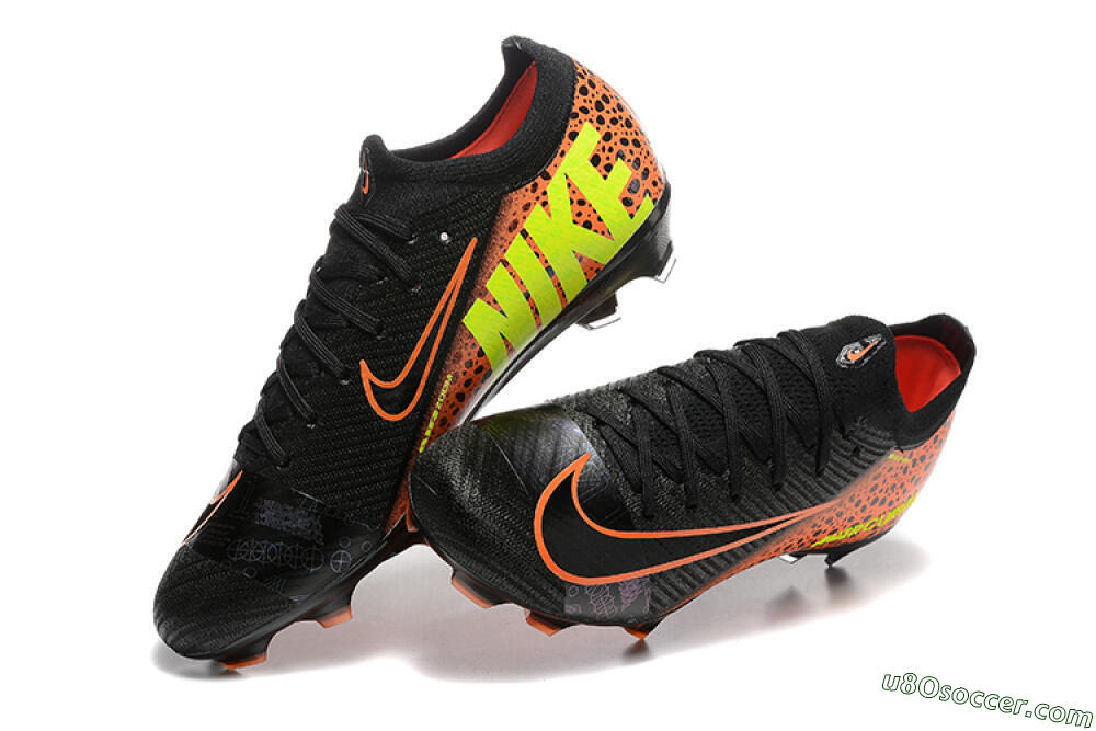 Nike Air Zoom Mercurial Vapor 16 Elite FG Firm Ground Soccer Cleats - Black/Orange/Yellow 3