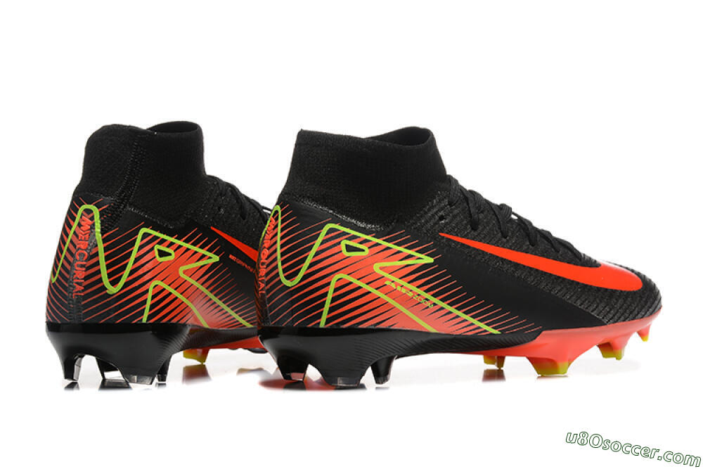 Nike Air Zoom Mercurial Superfly 10 Elite FG Firm Ground Soccer Cleats - Black/Red/Yellow 6