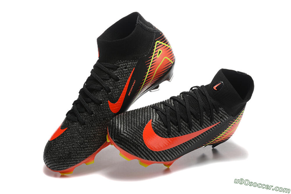 Nike Air Zoom Mercurial Superfly 10 Elite FG Firm Ground Soccer Cleats - Black/Red/Yellow 3