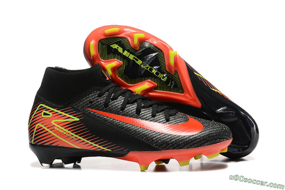 Nike Air Zoom Mercurial Superfly 10 Elite FG Firm Ground Soccer Cleats - Black/Red/Yellow 1