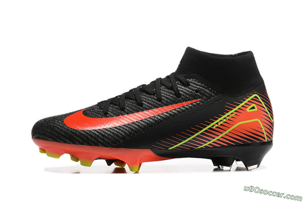 Nike Air Zoom Mercurial Superfly 10 Elite FG Firm Ground Soccer Cleats - Black/Red/Yellow 2