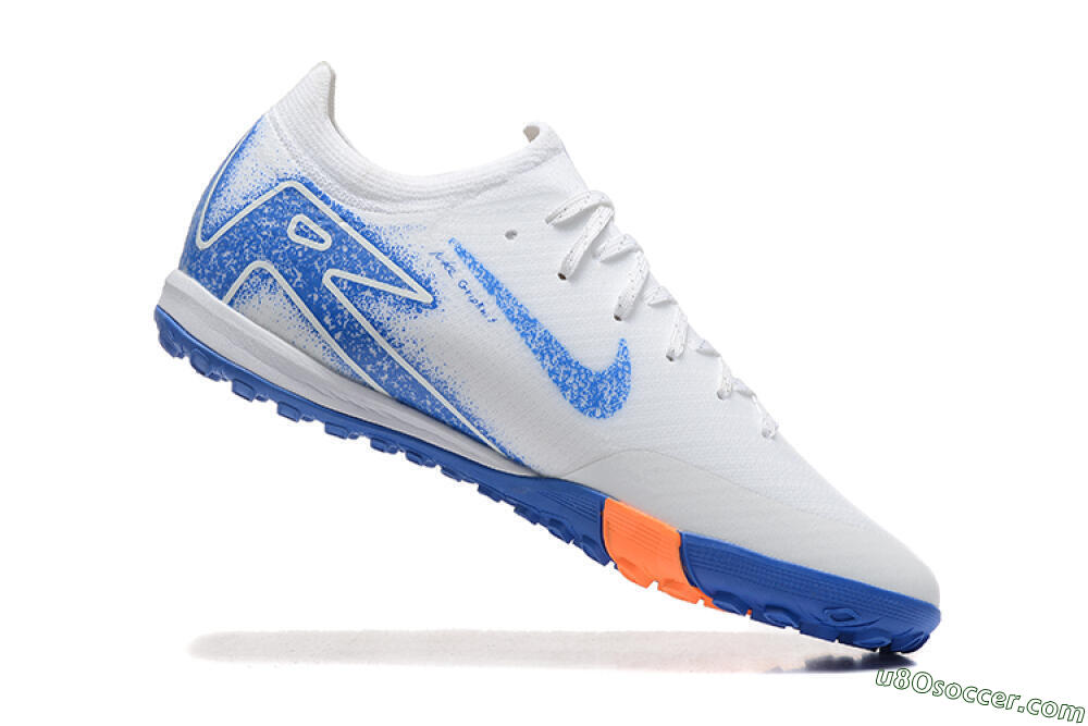 Nike Air Zoom Mercurial Vapor 16 Elite TF Artificial Turf Soccer Shoes - White/Blue/Orange 4