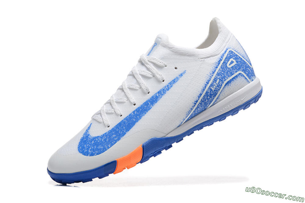 Nike Air Zoom Mercurial Vapor 16 Elite TF Artificial Turf Soccer Shoes - White/Blue/Orange 5