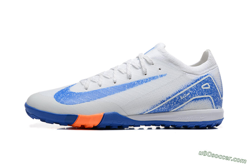 Nike Air Zoom Mercurial Vapor 16 Elite TF Artificial Turf Soccer Shoes - White/Blue/Orange 2
