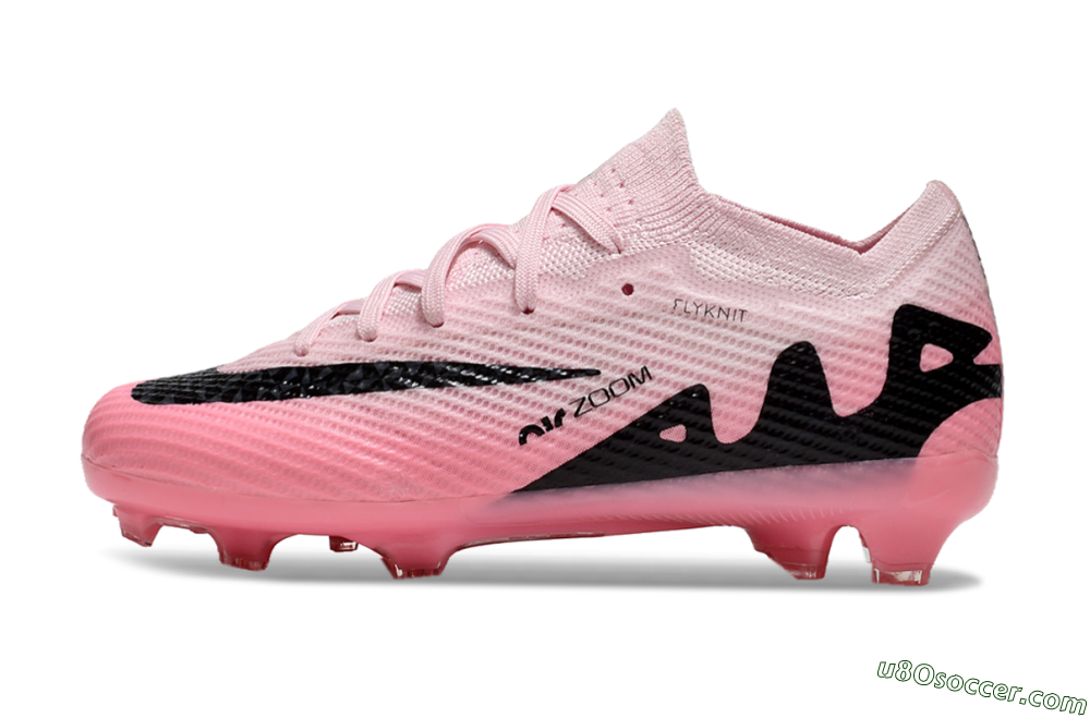 Kids Nike Air Zoom Mercurial Vapor 15 Elite FG Firm Ground Soccer Cleats - Pink/Black 2