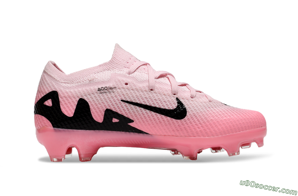Kids Nike Air Zoom Mercurial Vapor 15 Elite FG Firm Ground Soccer Cleats - Pink/Black 6