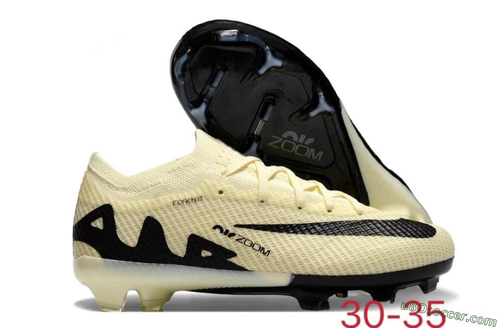 Kids Nike Air Zoom Mercurial Vapor 15 Elite FG Firm Ground Soccer Cleats - Beige/Black 1