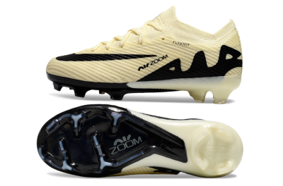 Kids Nike Air Zoom Mercurial Vapor 15 Elite FG Firm Ground Soccer Cleats - Beige/Black