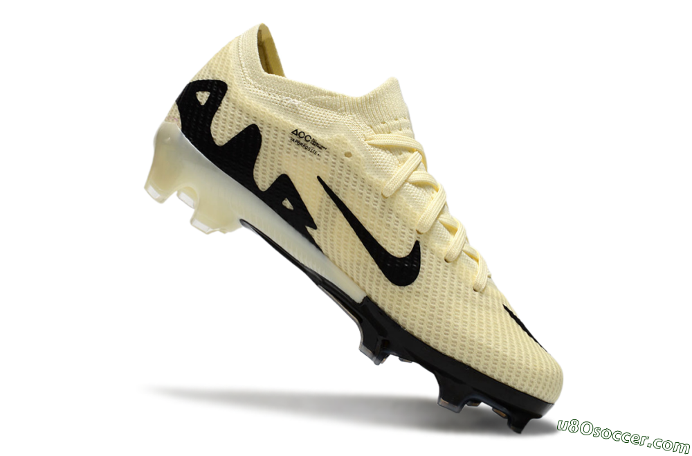 Kids Nike Air Zoom Mercurial Vapor 15 Elite FG Firm Ground Soccer Cleats - Beige/Black 4