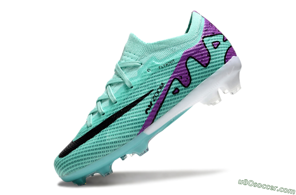 Kids Nike Air Zoom Mercurial Vapor 15 Elite FG Firm Ground Soccer Cleats - Jade/Purple/Black 5