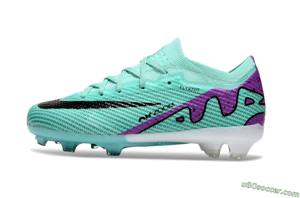 Kids Nike Air Zoom Mercurial Vapor 15 Elite FG Firm Ground Soccer Cleats - Jade/Purple/Black 2