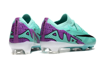 Kids Nike Air Zoom Mercurial Vapor 15 Elite FG Firm Ground Soccer Cleats - Jade/Purple/Black