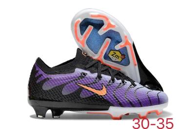 Kids Nike Air Zoom Mercurial Vapor 15 Elite FG Firm Ground Soccer Cleats - Purple/Orange/Black